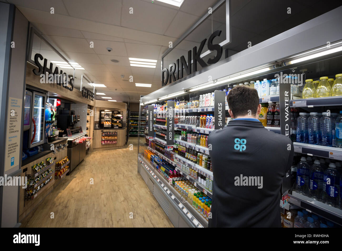 Interior of a co-op shop Stock Photo