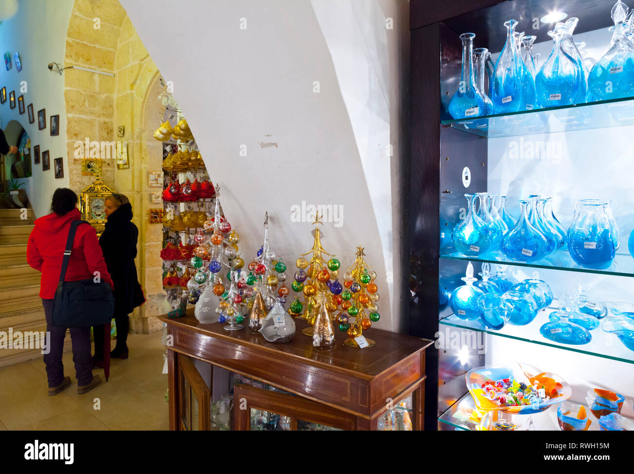 Malta Glass Store, Medina City, Malta Island, Malta, Europe Stock Photo