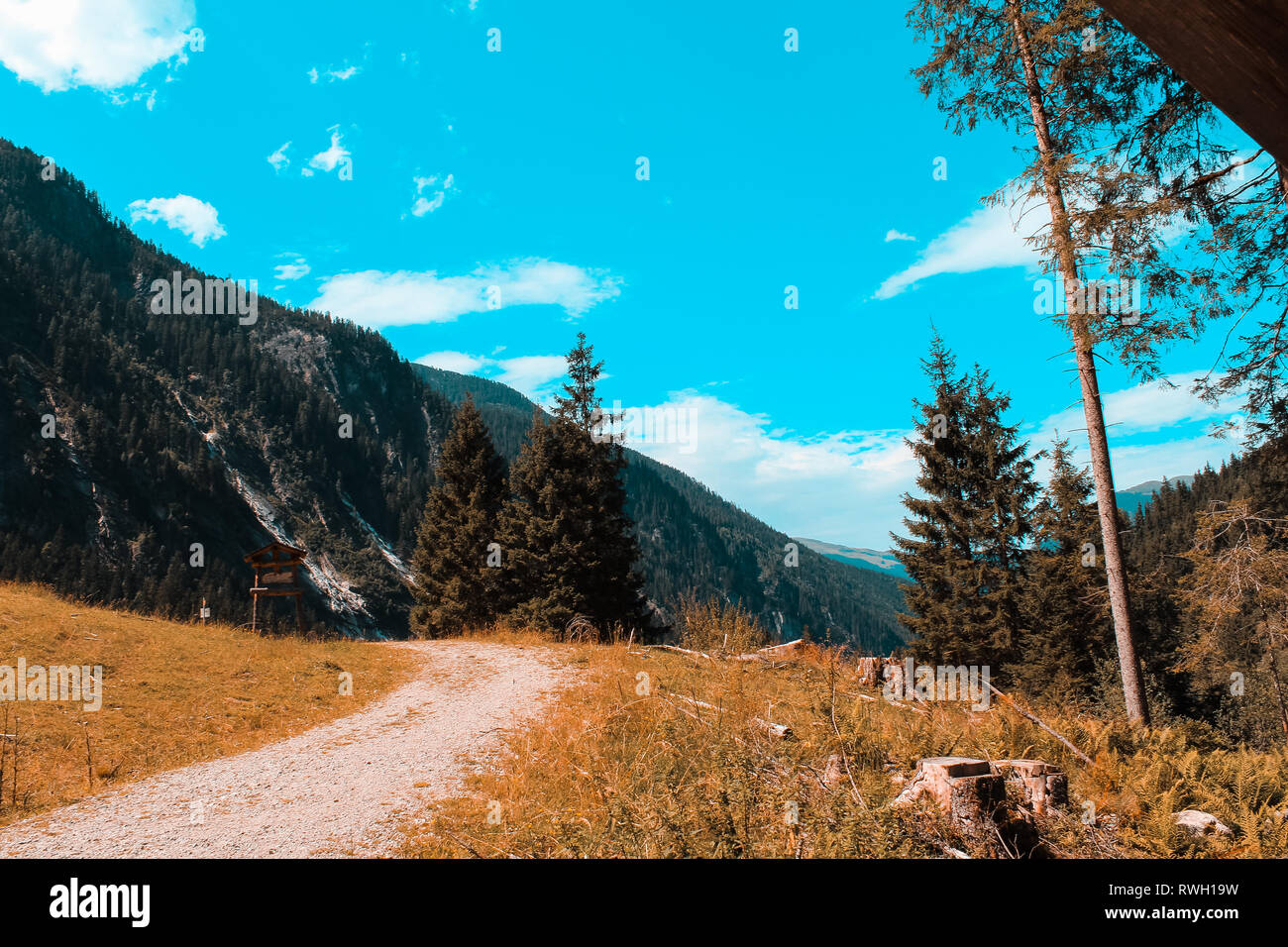 Hiking trail in Austria, Hohe Tauern Stock Photo