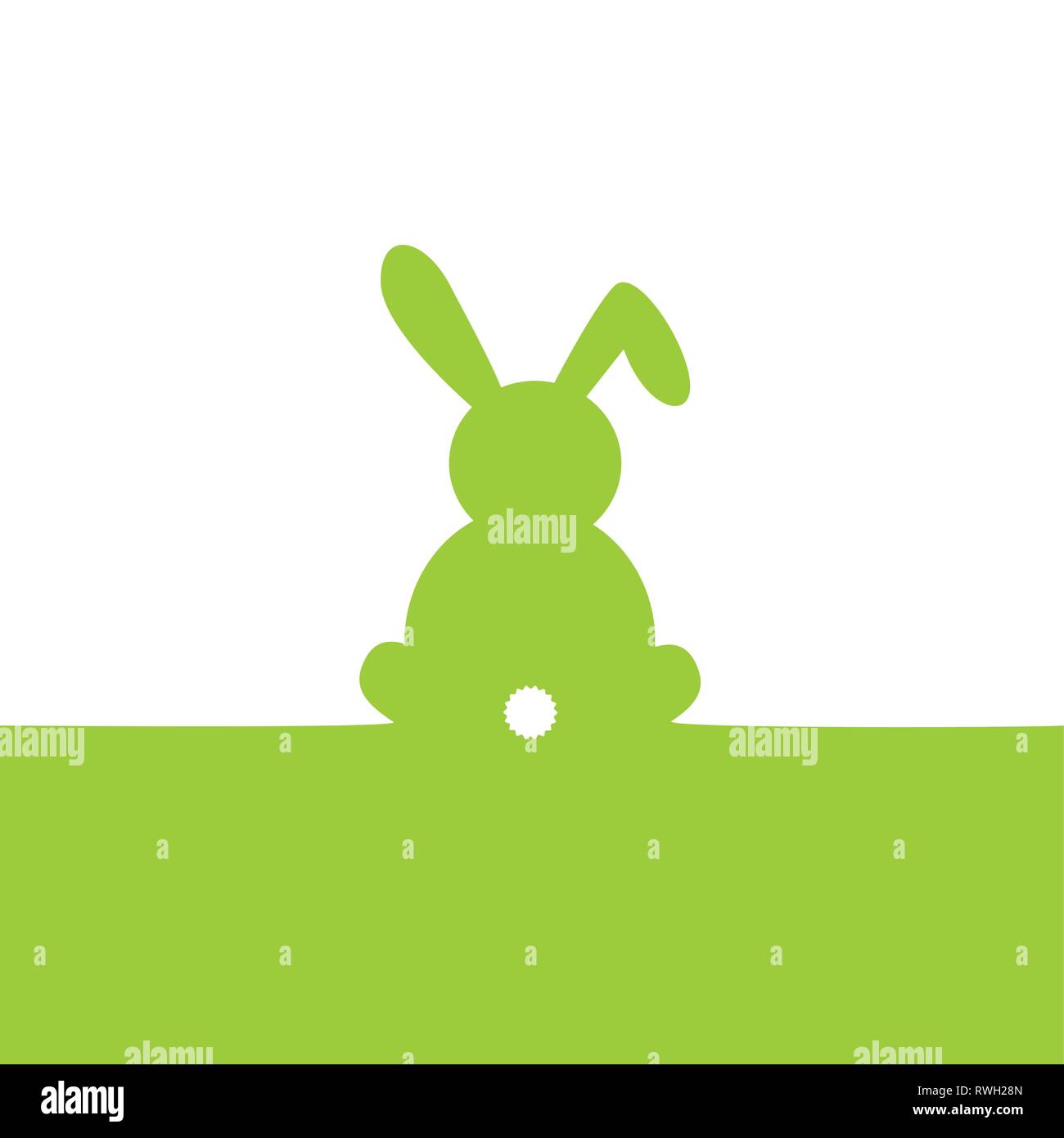 green easter bunny isolated on white background vector illustration ...