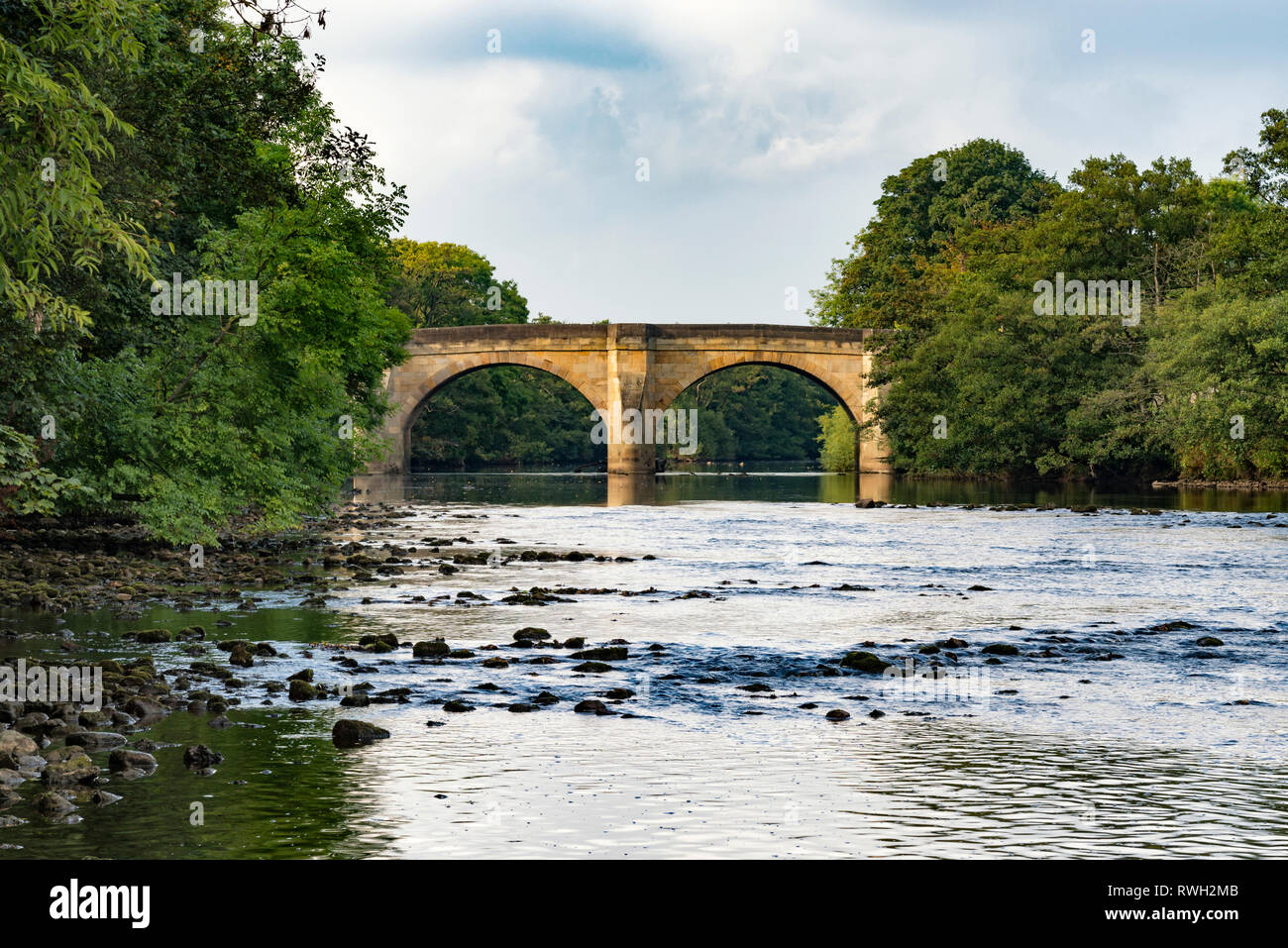 The bridge over the River Ure at Masham Stock Photo