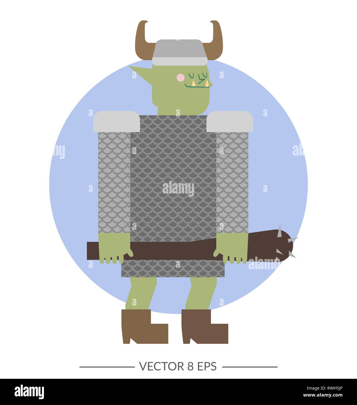 Vector. Flat style fantasy monster. Stock Vector