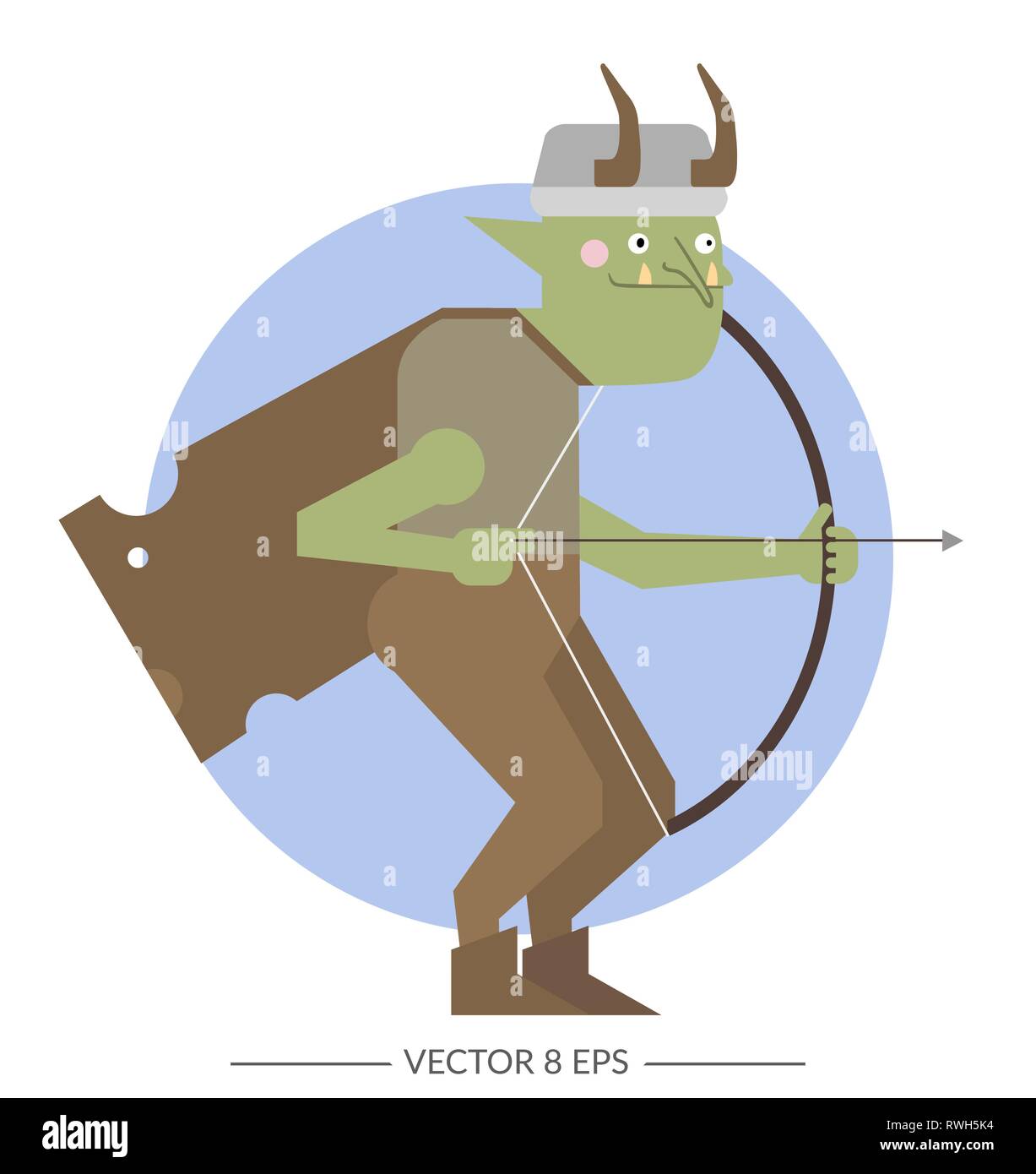 Vector. Flat style fantasy monster. Stock Vector