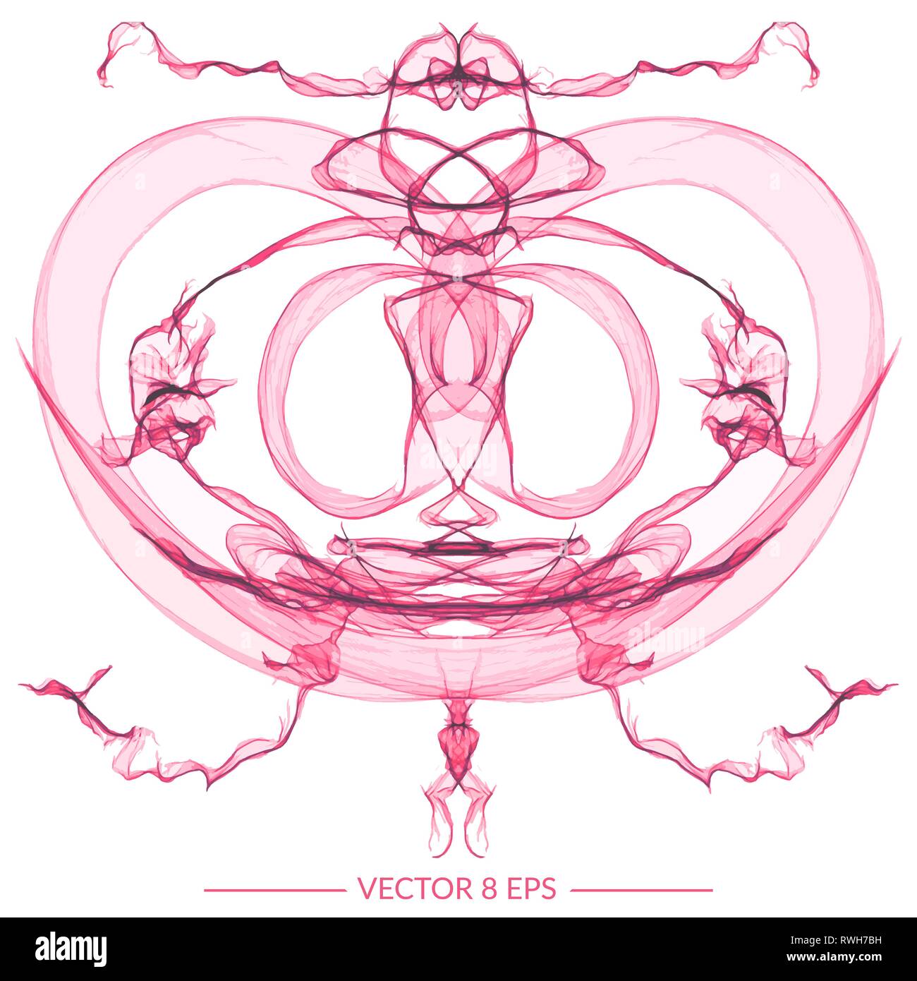 Beautiful symmetry vector figure. Hand drawn linear abstract pattern for banners, logo, postcards, wallpapers etc. Stock Vector