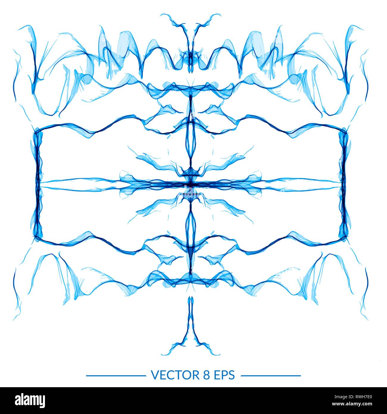 Beautiful symmetry vector figure. Hand drawn linear abstract pattern for banners, logo, postcards, wallpapers etc. Stock Vector