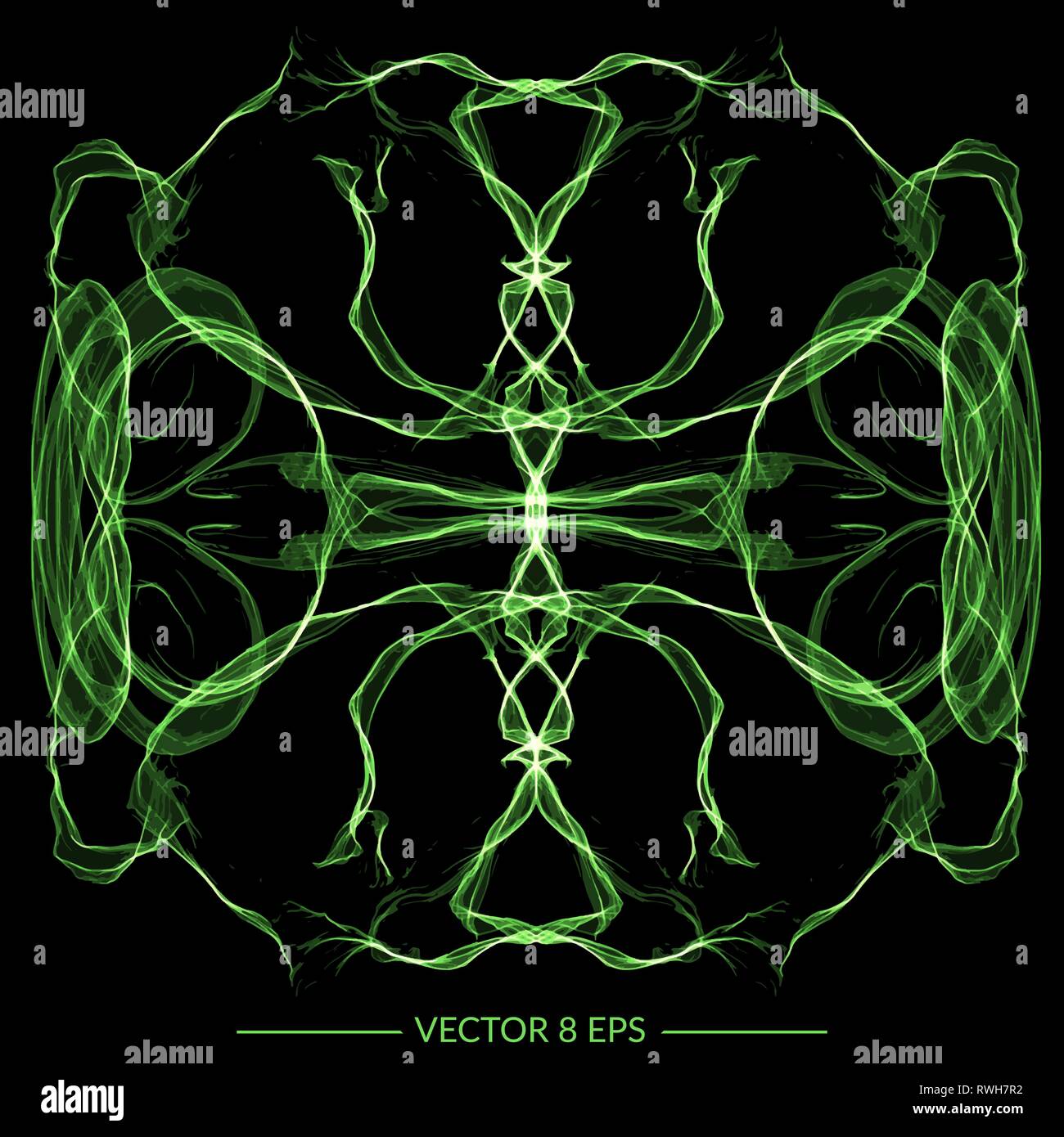 Beautiful symmetry vector figure. Hand drawn linear abstract pattern for banners, logo, postcards, wallpapers etc. Stock Vector