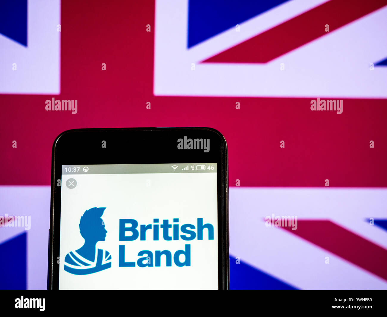 British Land company logo seen displayed on smart phone Stock Photo Alamy