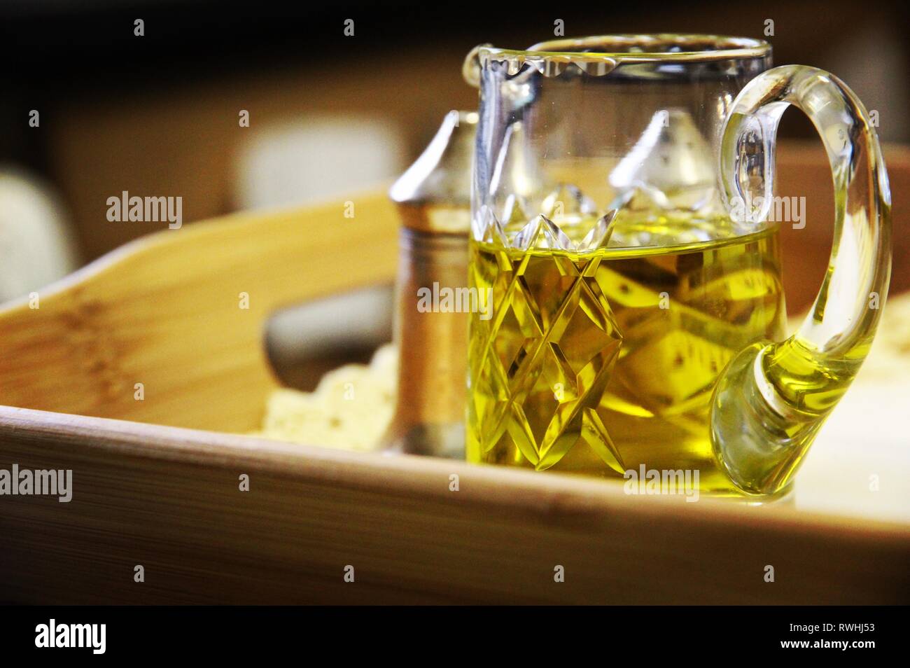 Jug of Olive Oil Stock Photo Alamy