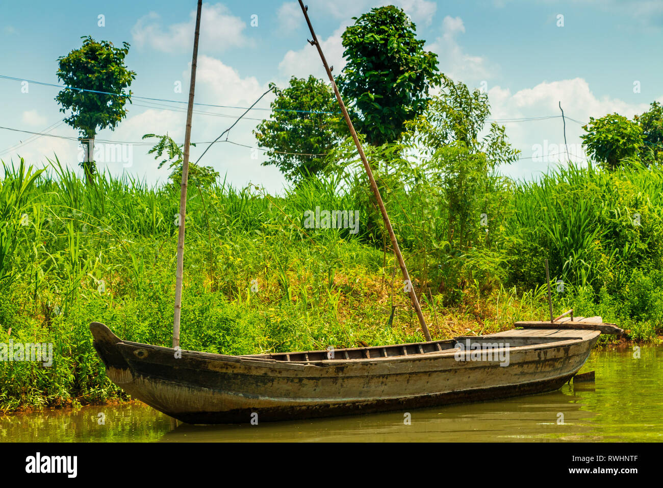 Daily life in Vietnamese floating villages in Tan Chau,, An Giang Province Mekong River, Vietnam