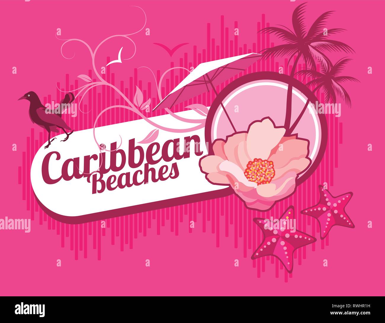 Caribbean Beaches Stock Vector