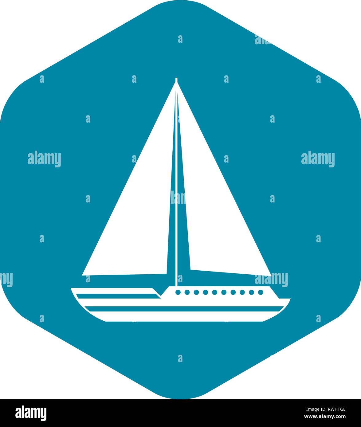 Sea yacht icon, simple style Stock Vector Image & Art - Alamy