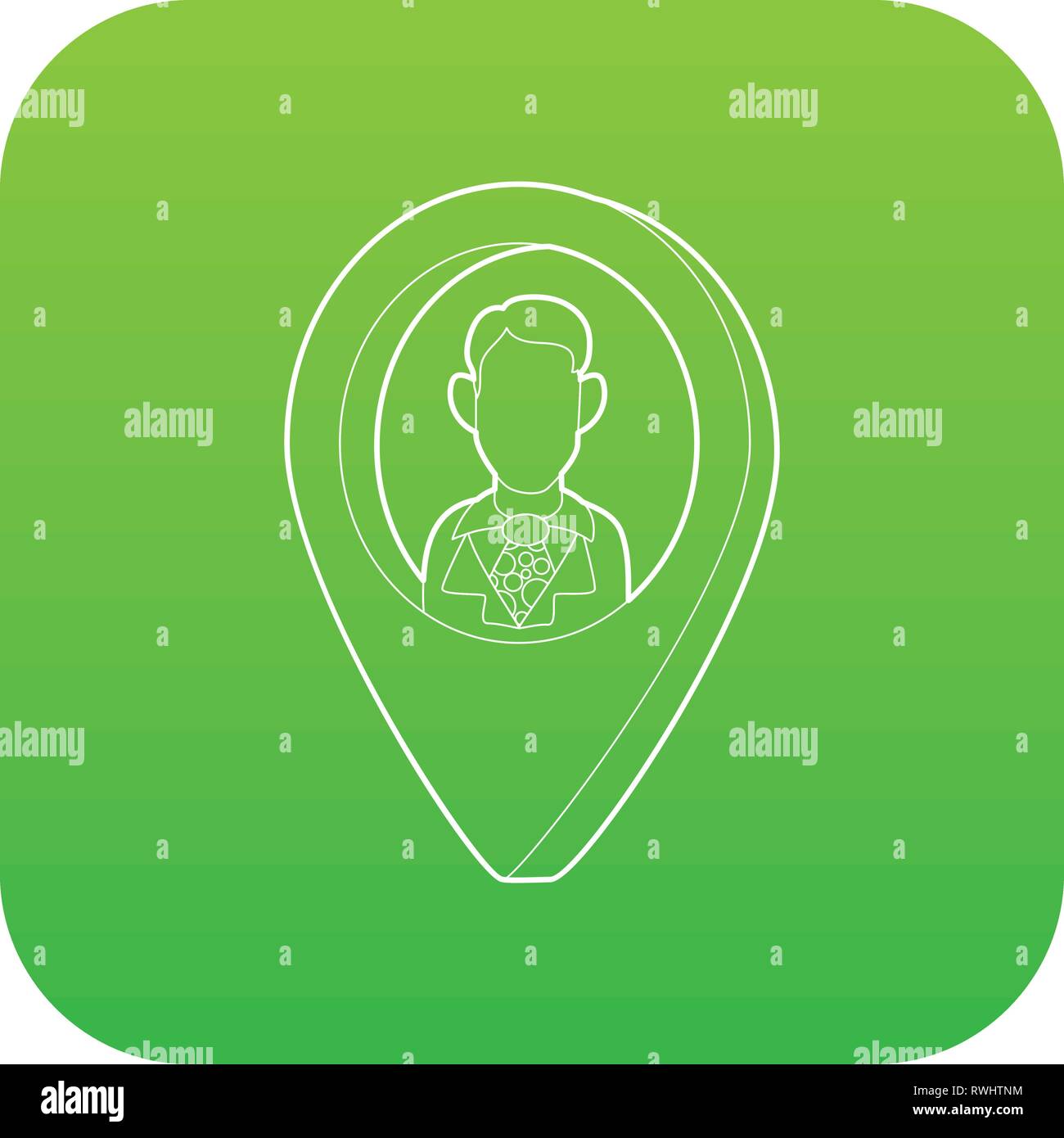 Map pointer with businessman icon green vector Stock Vector