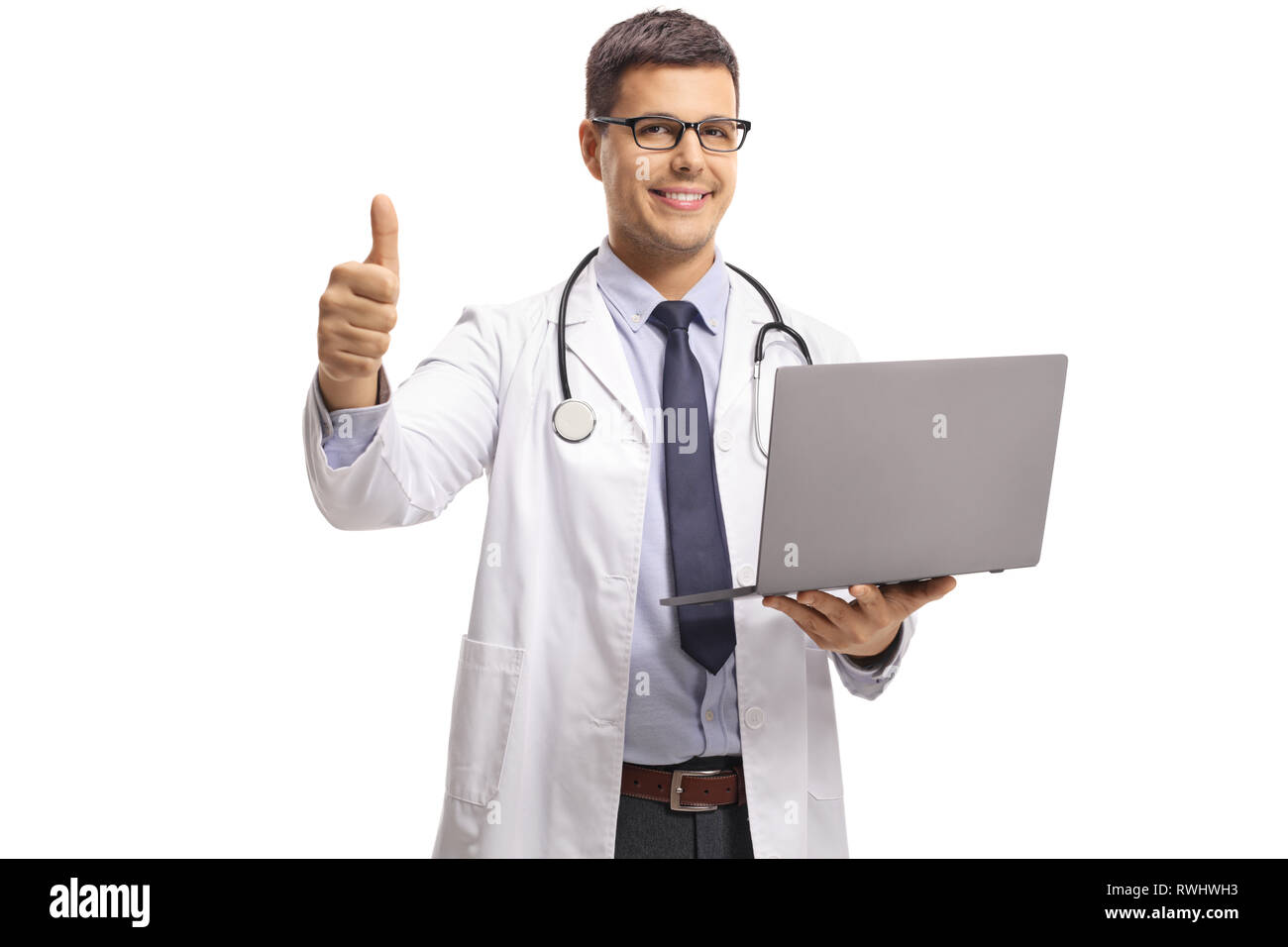 Thumbs up young doctor on hi-res stock photography and images - Alamy