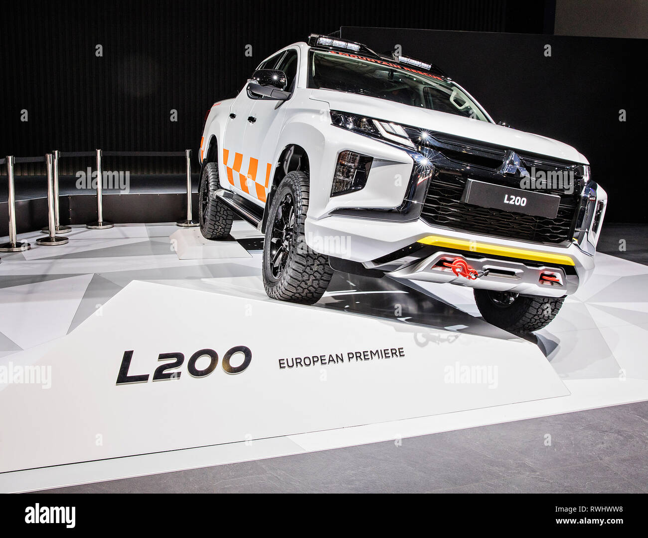 Mitsubishi L200 + Mountain Rescue was presented during the 2019 Geneva International Motor Show on Tuesday, March 5th, 2019. (CTK Photo/Josef Horazny) Stock Photo