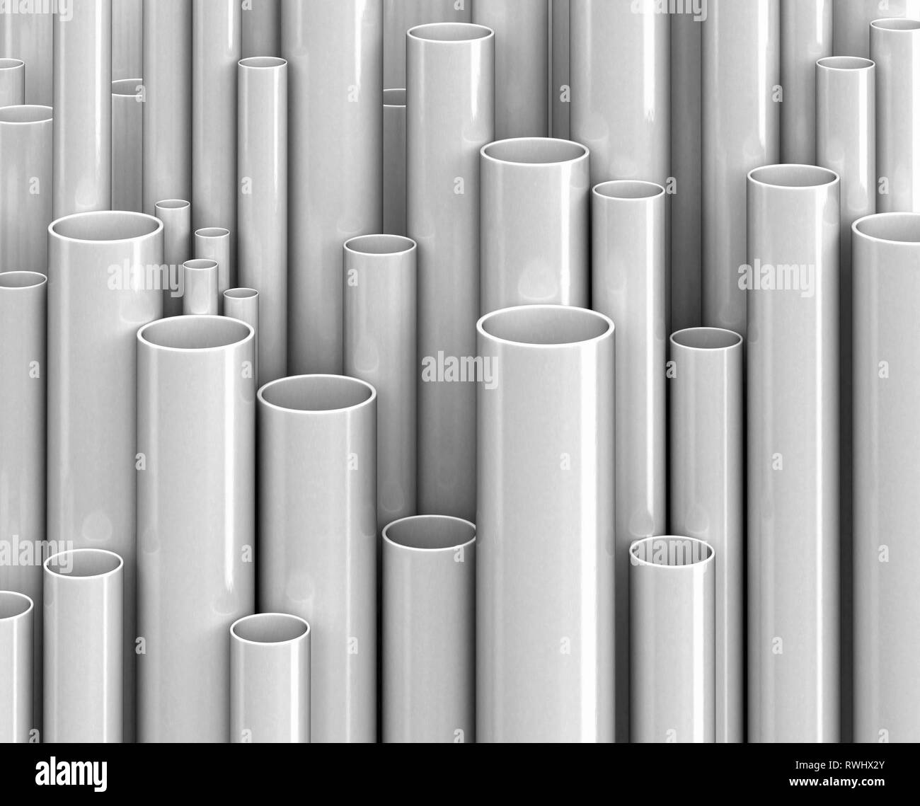 Plastic pipes of grey color Stock Photo Alamy