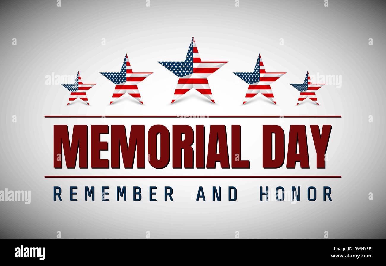 Memorial Day with star in national flag colors Stock Vector Image & Art ...