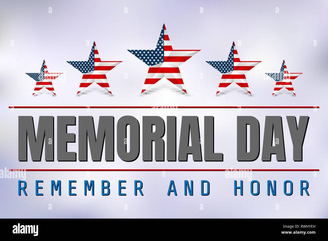 Memorial Day with star in national flag colors Stock Vector Image & Art ...