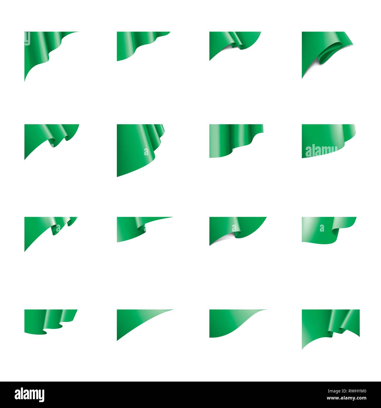 Waving the green flag on a white background Stock Vector Image & Art