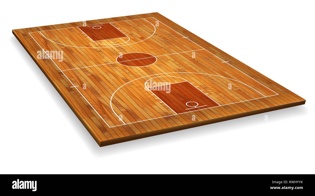 Perspective Basketball court floor with line on wood texture background.  Vector illustration Stock Vector Image & Art - Alamy
