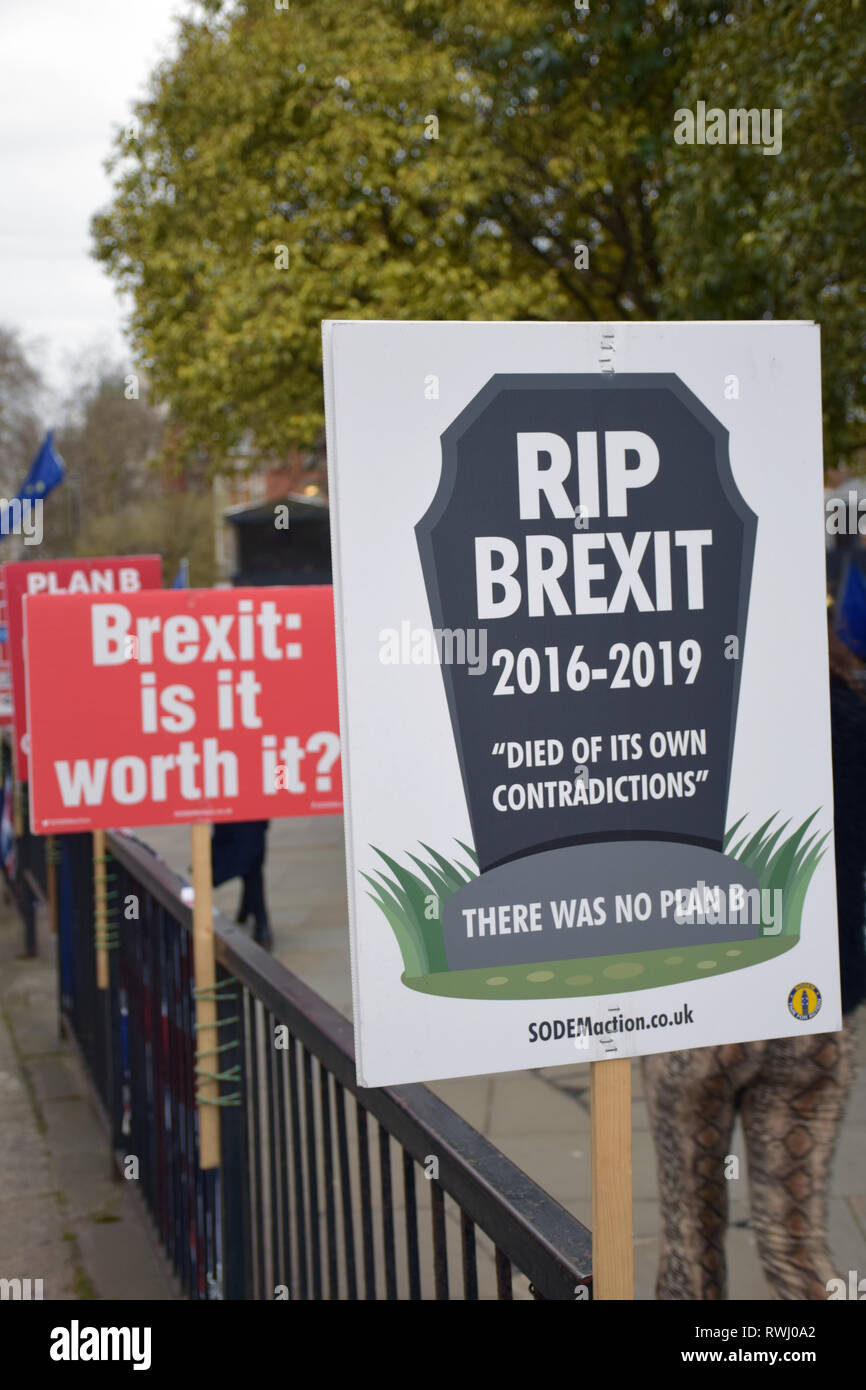 Daily parliamentary protest by SODEM - Stand of Defiance European Movement which was started by Stephen Bray on 2017 in protest at Brexit.  Every day  Stock Photo