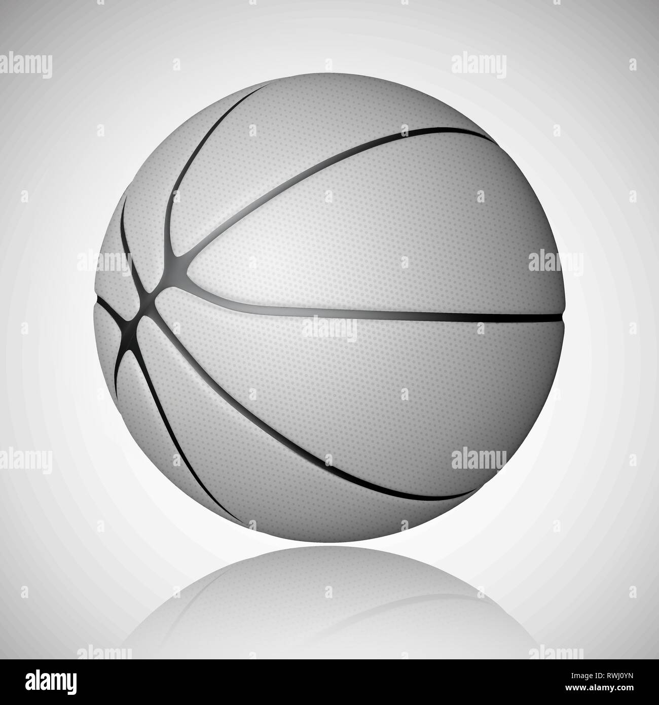Basketball ball isolated on a white background. Realistic Vector Illustration. Stock Vector