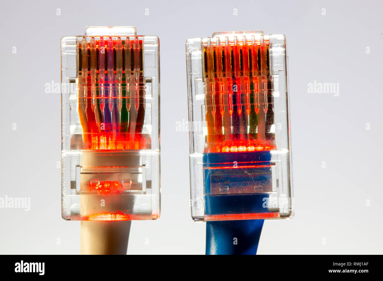 Internet connection, RJ45 plug, LAN cable, patch cable, Ethernet Stock  Photo - Alamy