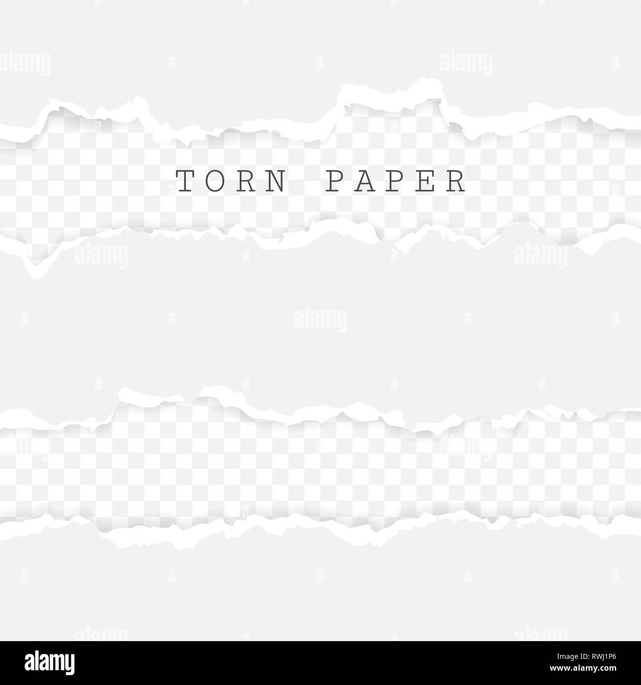 white paper texture wrinkle effect on transparent background. Crumpled paper  textures effects on transparent background. Blank rough paper sheet torn  effect. PNG image. Stock Illustration