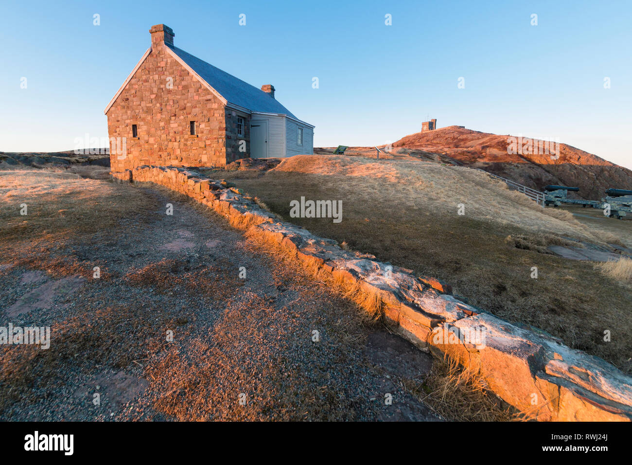SunSet at Queen's Battery, SIgnal Hill, St. John's, Newfoundland and Labrador Stock Photo