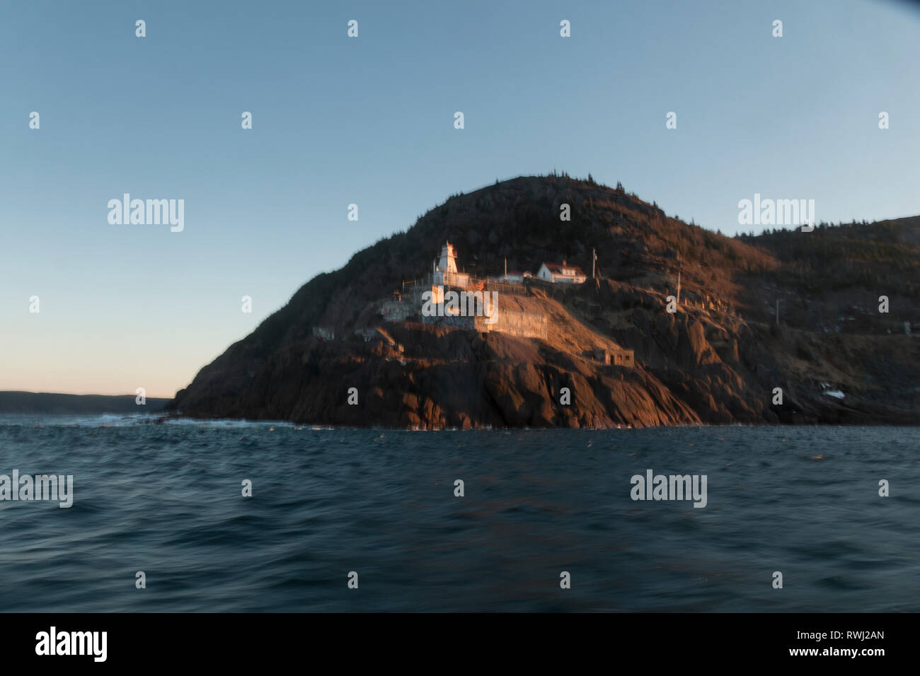 View of Fort Amherst from the Harbour Narrows, St. John's, Newfoundland and Labrador Stock Photo