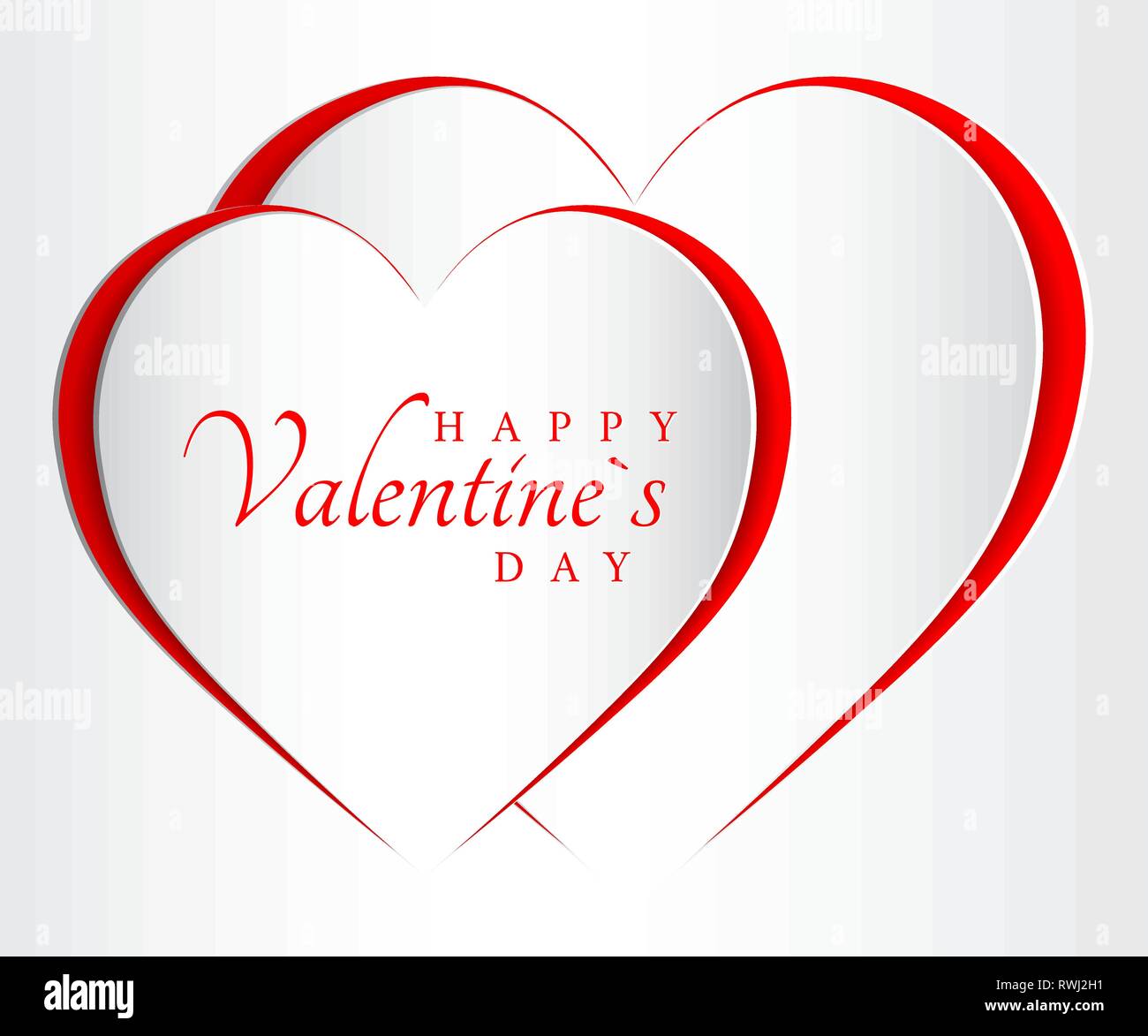 Love Heart from paper cut style, Valentines day card vector ...