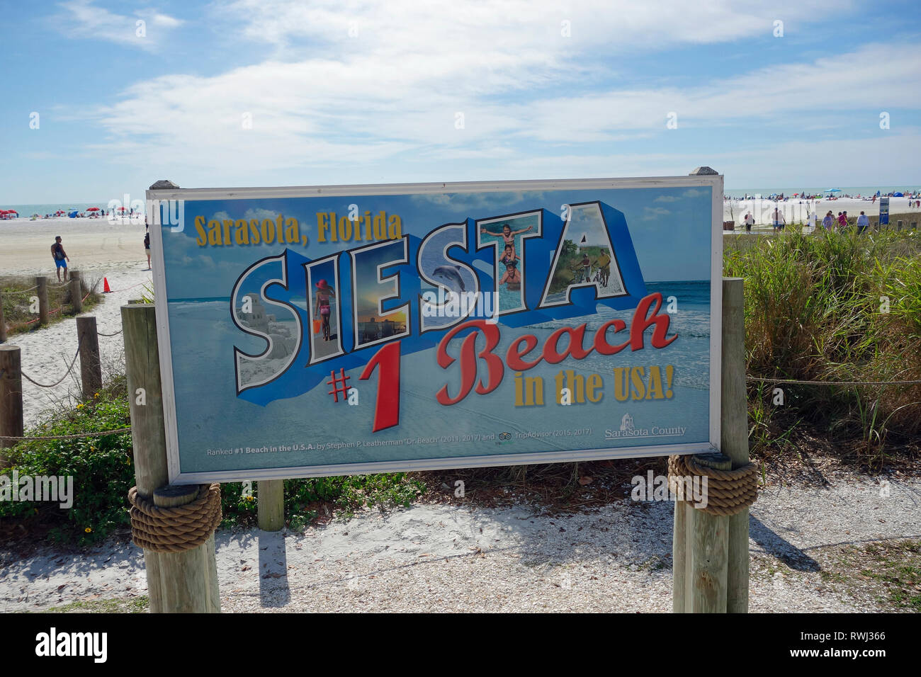 Siesta key Beach, Sarasota, Florida Number 1 beach in the USA Stock