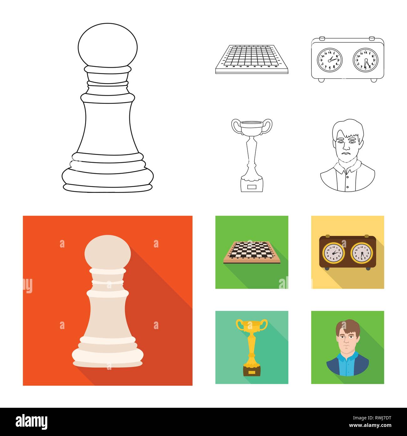 Boys play chess with a clock to control time Vector Image