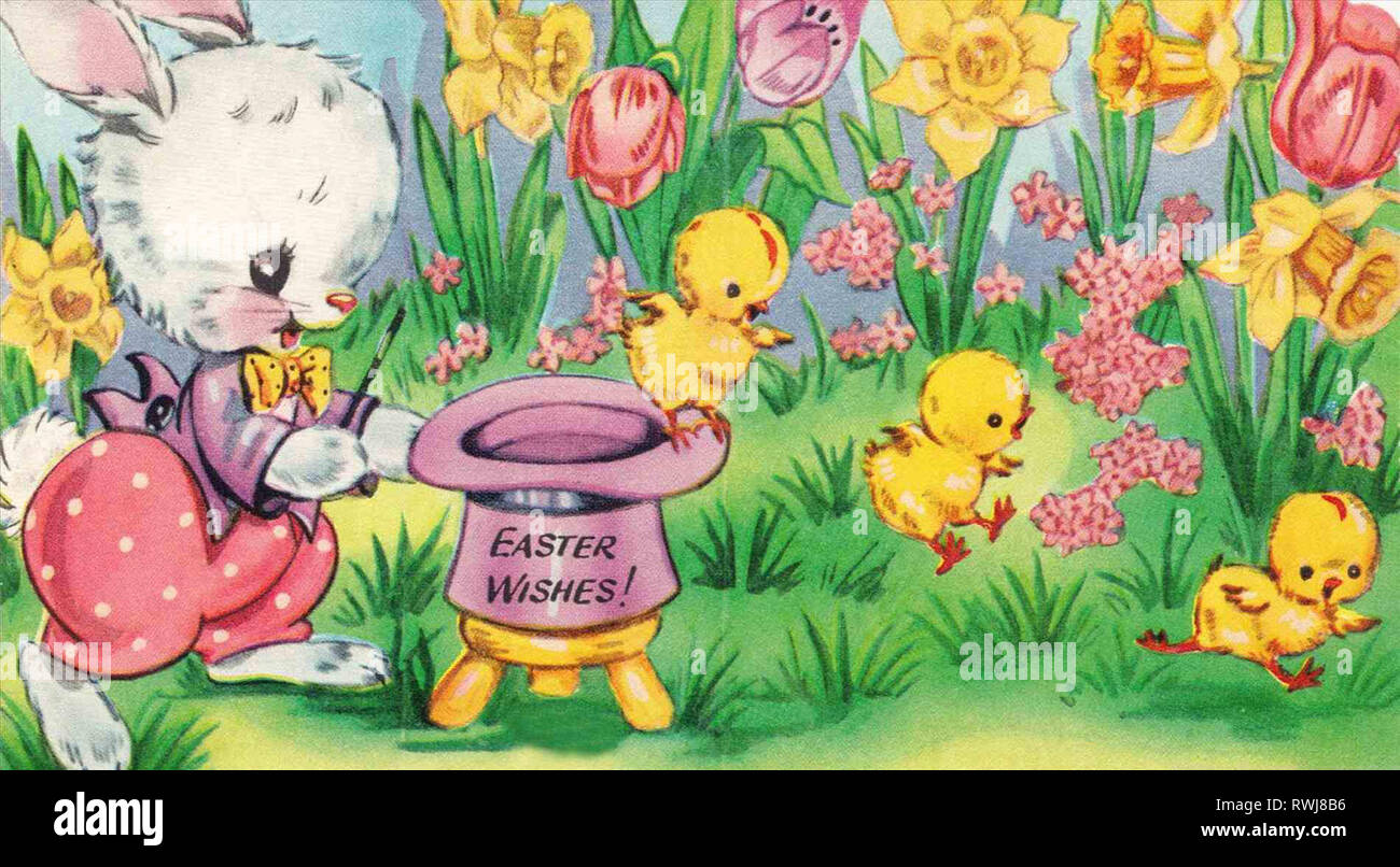 Happy Easter easter wallpaper u merry christmas and happy new year rhchristmasnewyearcom greeting card bunny clipart rhpinterestcom vintage Old Fashio Stock Photo