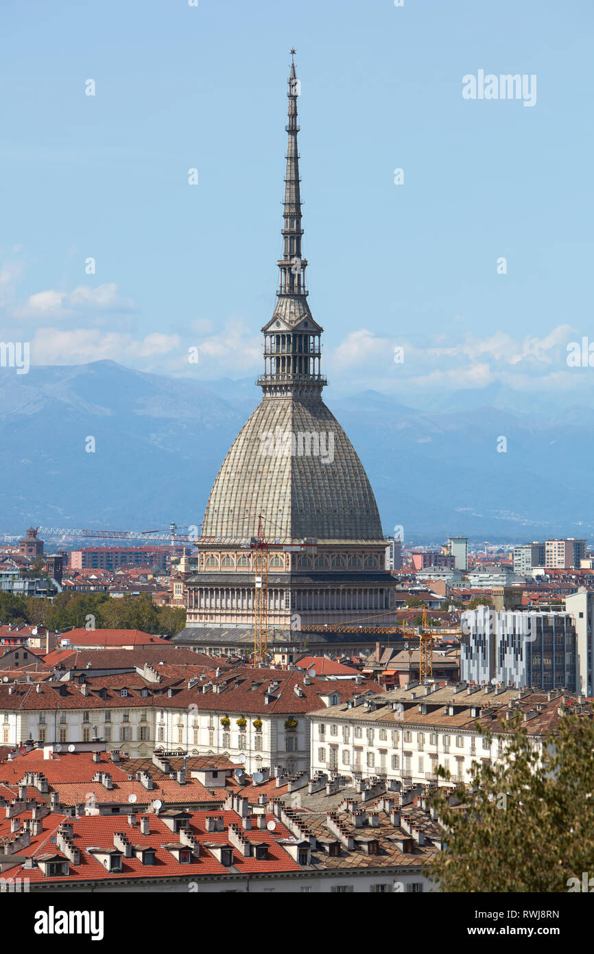 Mole Antonelliana tower in Turin in a sunny summer day in Italy Stock Photo