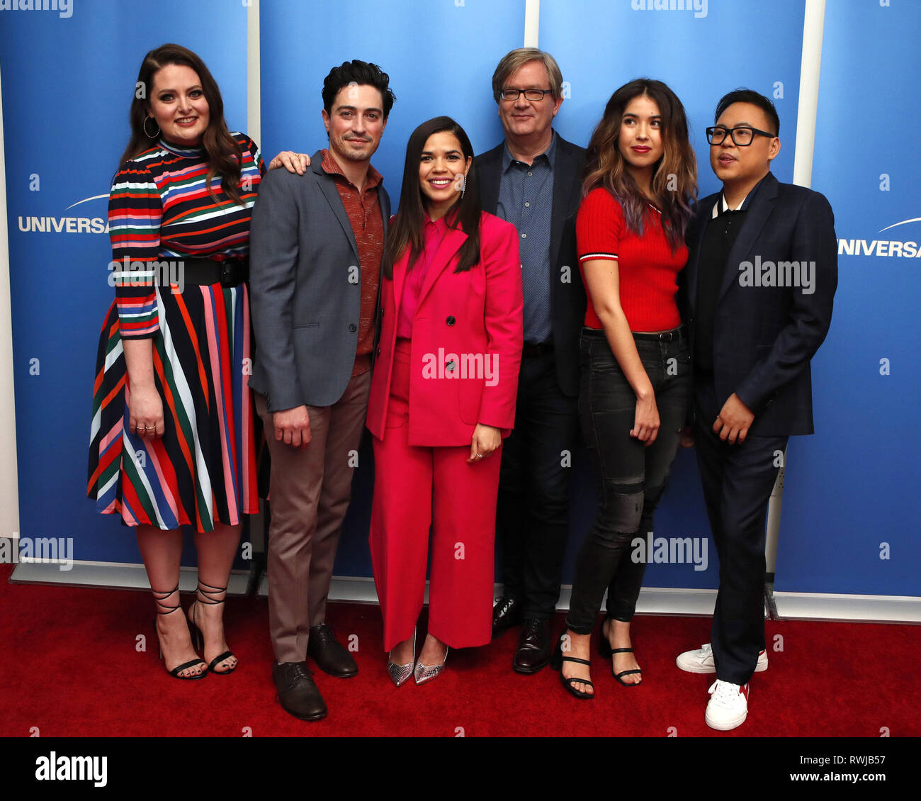 Los Angeles, CA, USA. 5th Mar, 2019. LOS ANGELES - MAR 5: Lauren Ash, Ben Feldman, America Ferrera, Mark McKinney, Nichole Bloom, Nico Santos at the ''Superstore'' For Your Consideration Event on the Universal Studios Lot on March 5, 2019 in Los Angeles, CA Credit: Kay Blake/ZUMA Wire/Alamy Live News Stock Photo