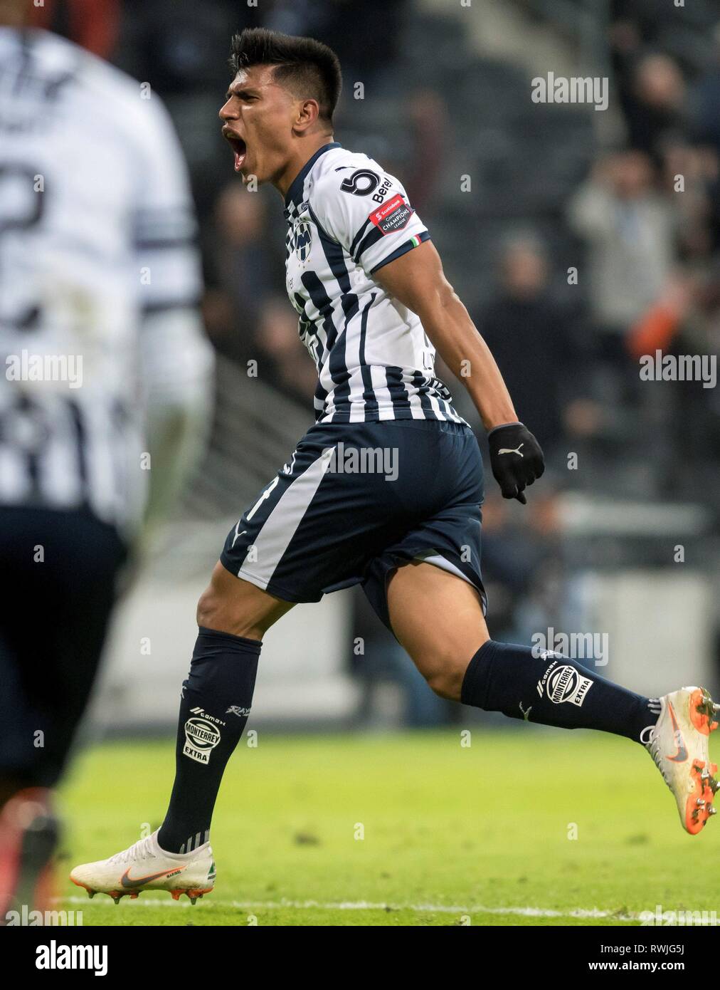 jesus gallardo of monterrey celebrates after scoring a goal against atlanta united during a quarterfinals of the concacaf champions league soccer match between monterrey of mexico and atlanta united of the usa https www alamy com jesus gallardo of monterrey celebrates after scoring a goal against atlanta united during a quarterfinals of the concacaf champions league soccer match between monterrey of mexico and atlanta united of the usa at the bbva stadium in monterrey mexico 06 march 2019 efemiguel sierra image239509022 html