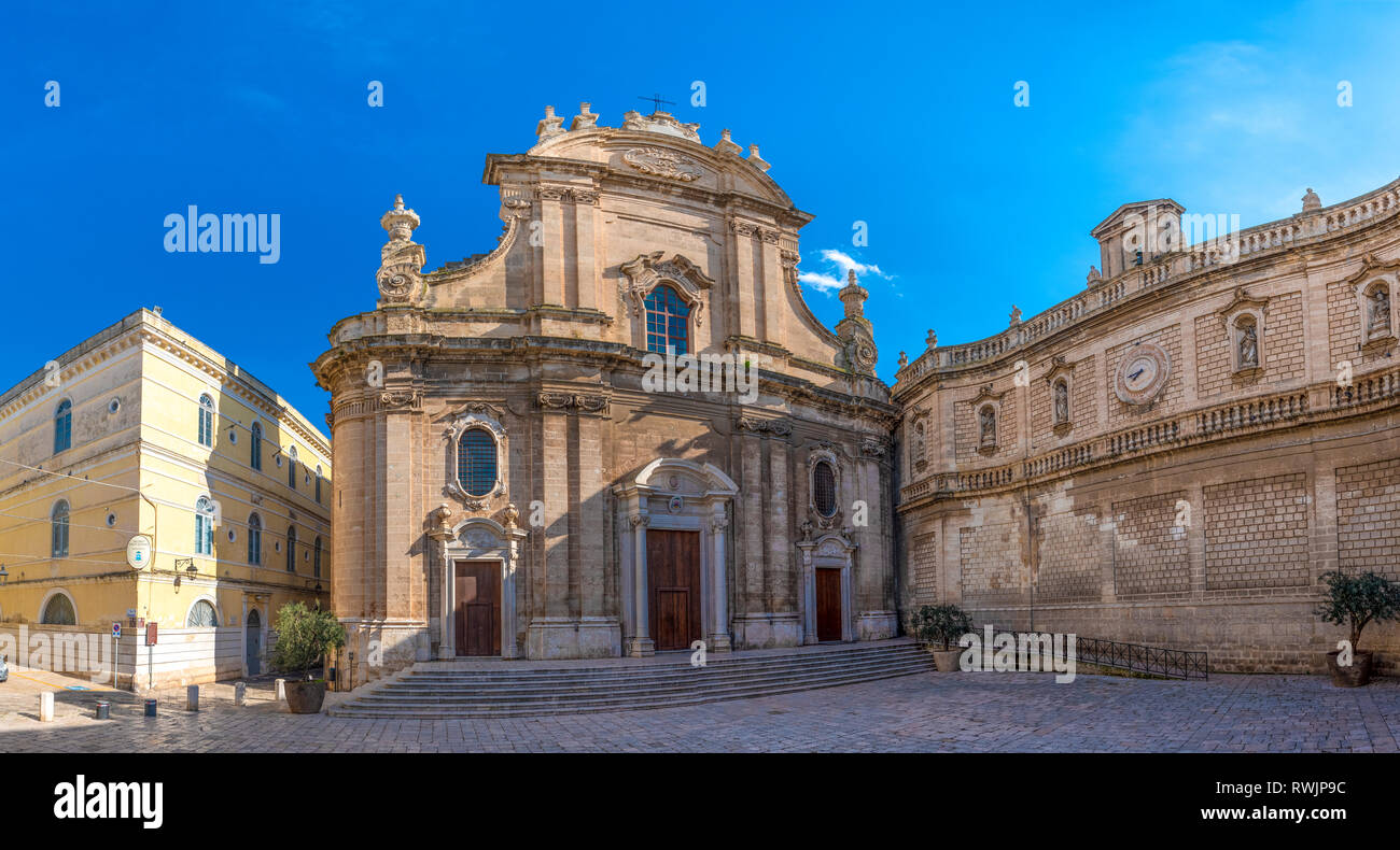 Cathedral Maria Santissima della Madia (Basilica Cattedrale Maria Santissima della Madia) in old town Monopoli, Puglia, Italy . Region of Apulia Stock Photo