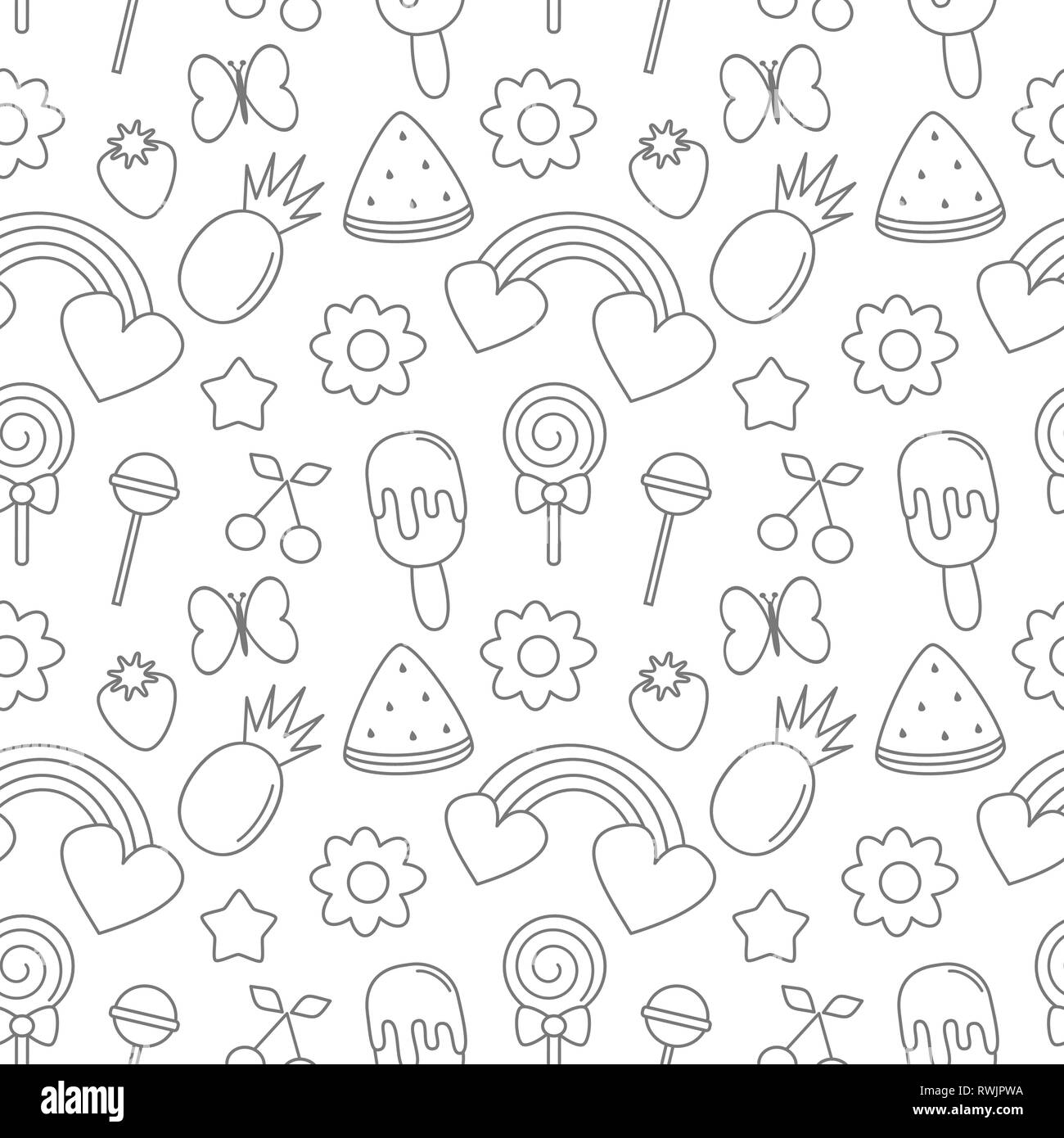 cute tropical summer seamless vector pattern background illustration ...