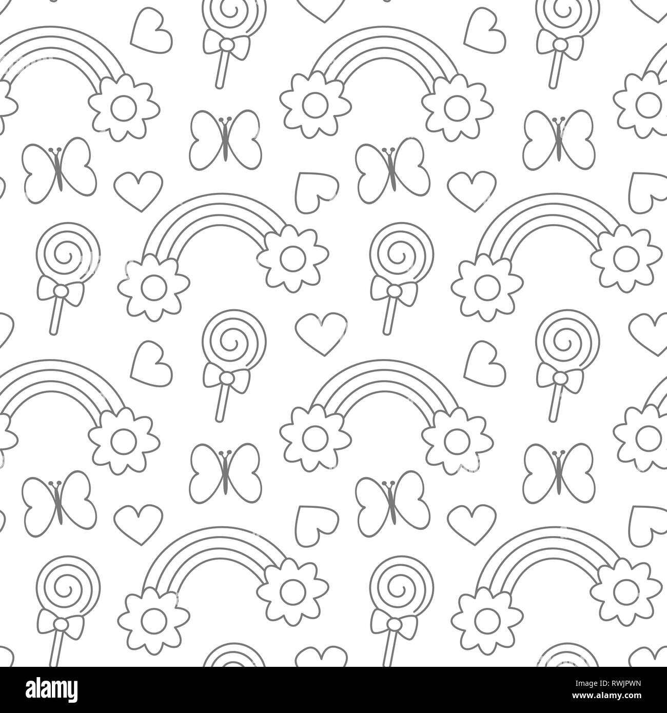 Rainbows illustration Black and White Stock Photos &amp; Images - Alamy