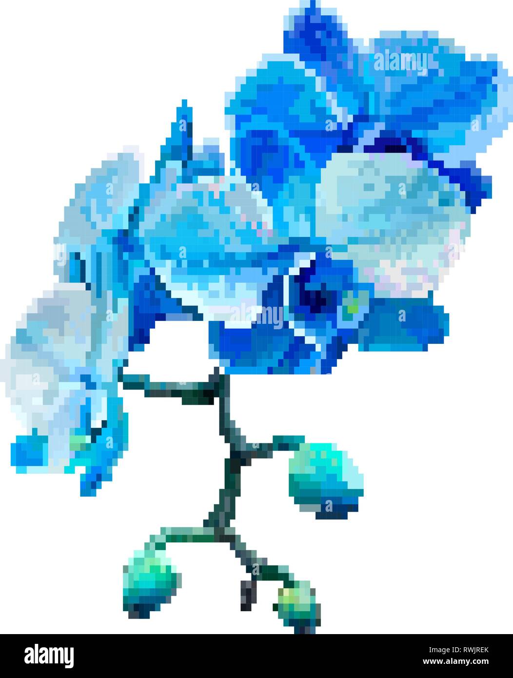 Blue meadow flowers pixel art Stock Vector Image & Art - Alamy