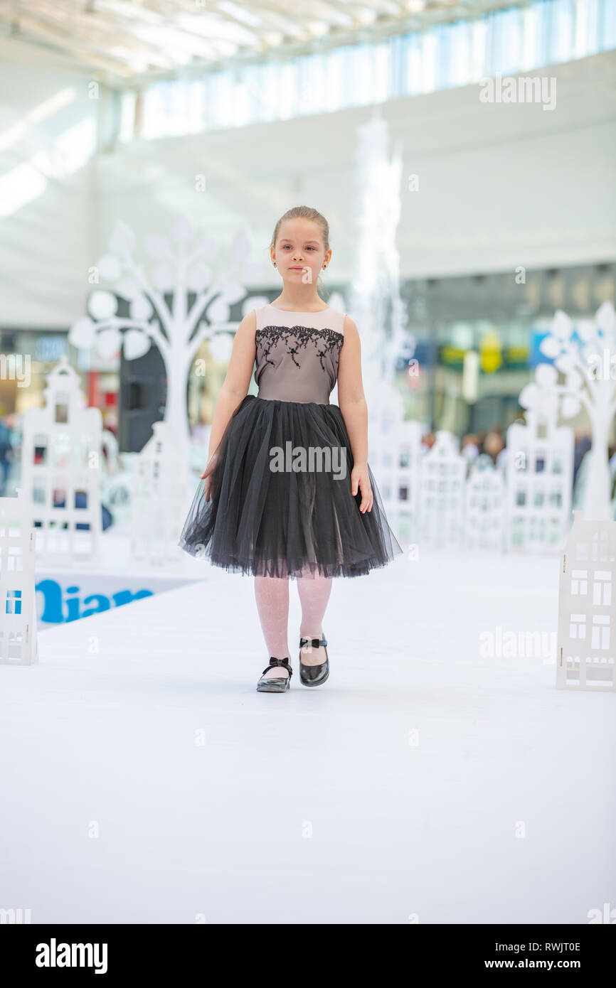 Kyiv, Ukraine March 03.2019. UKFW. Ukrainian Kids Fashion Day. Little ...