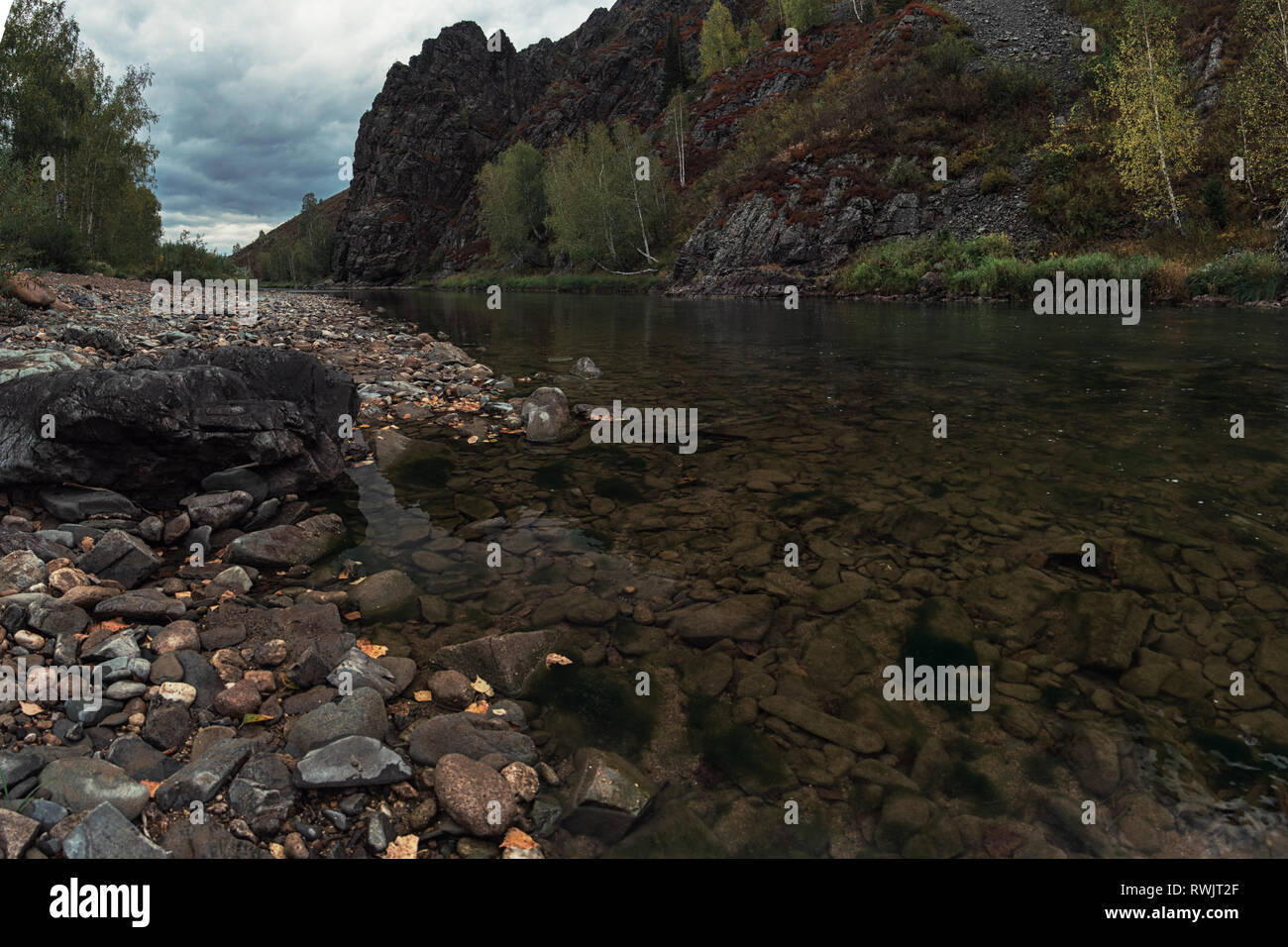 Beauty view on Kolyvan lake Stock Photo