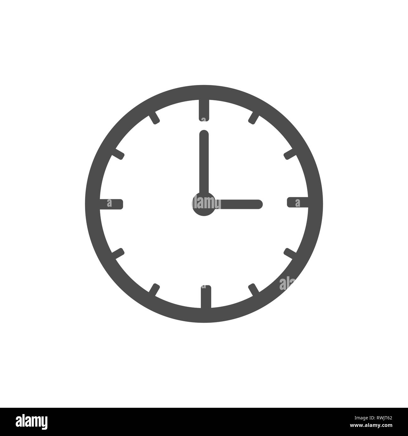 Clock, time, alarm icon Vector illustration flat Stock Vector