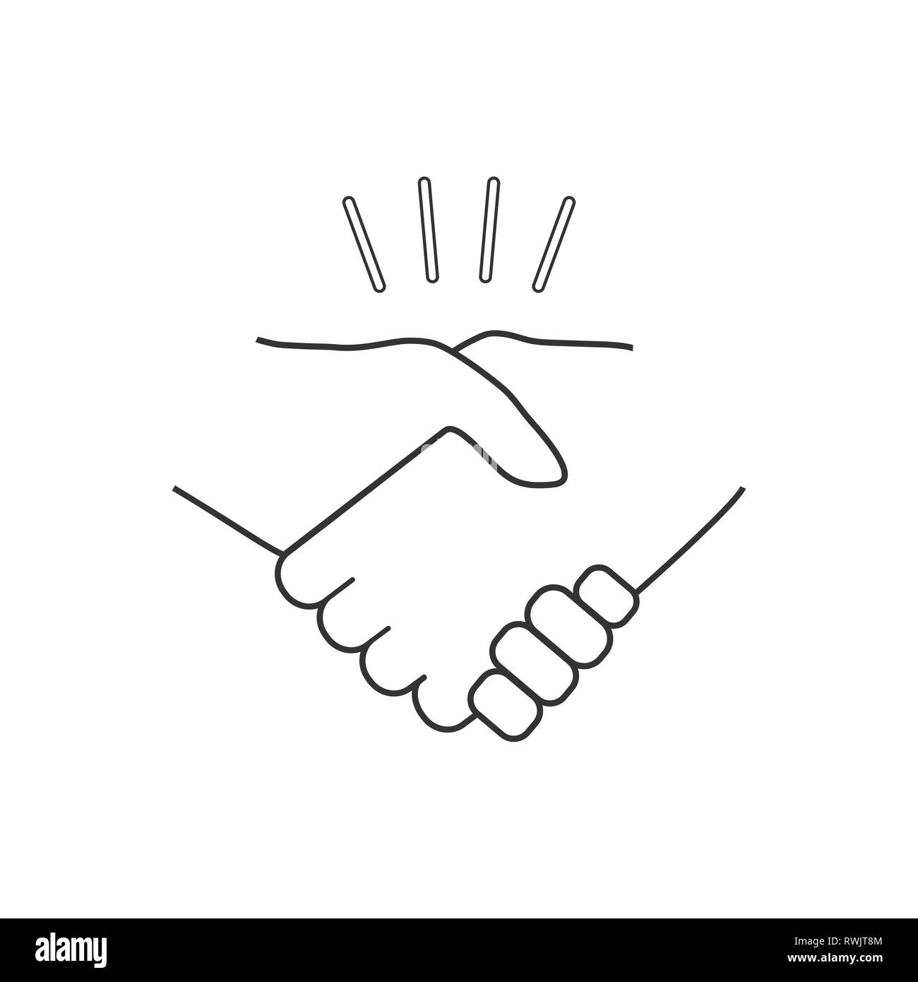 Hand, handshake icon Vector illustration flat Stock Vector