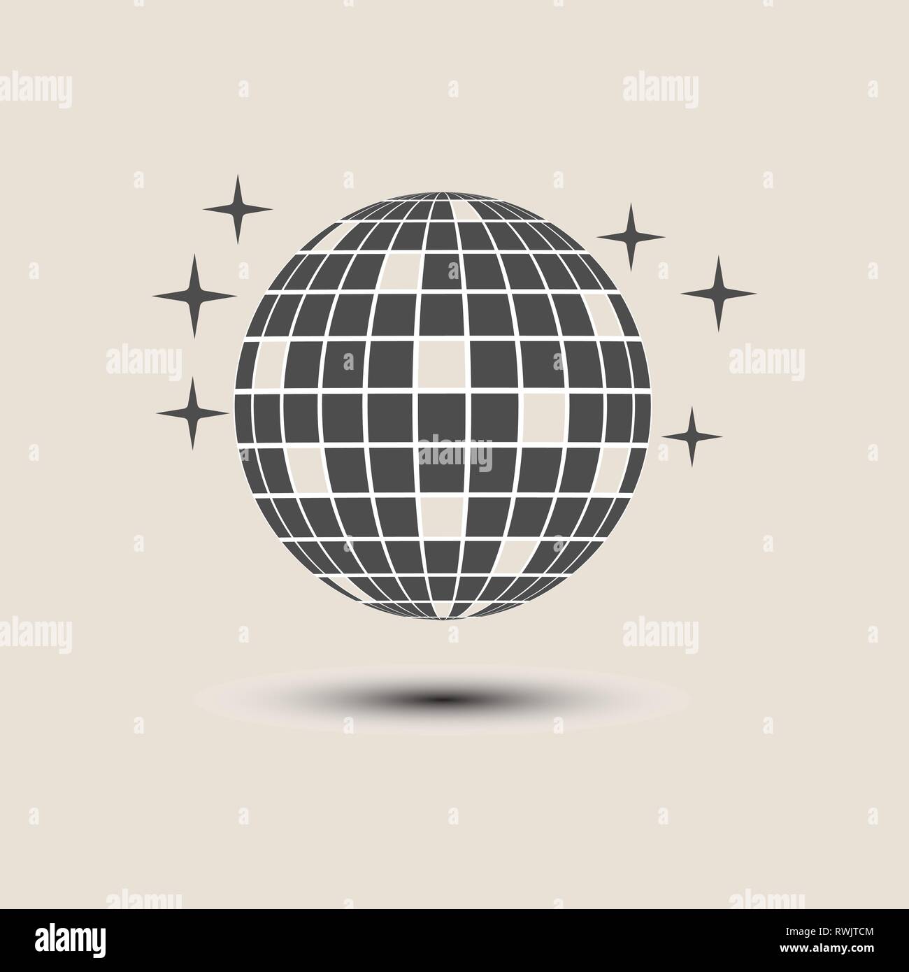 Disco ball party icon. Vector illustration, flat Stock Vector
