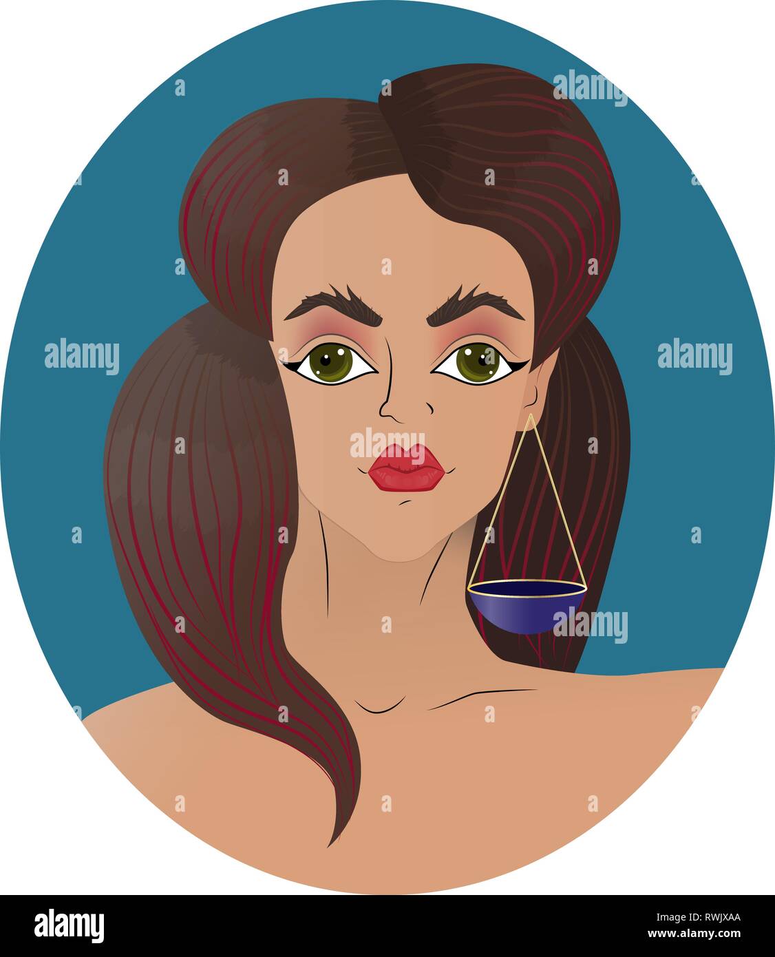 Cute zodiac sign Libra Stock Vector