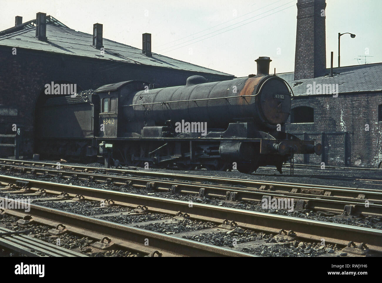 Q6 No 63412 at Sunderland shed, Sunderland, England possible mid sixties Stock Photo