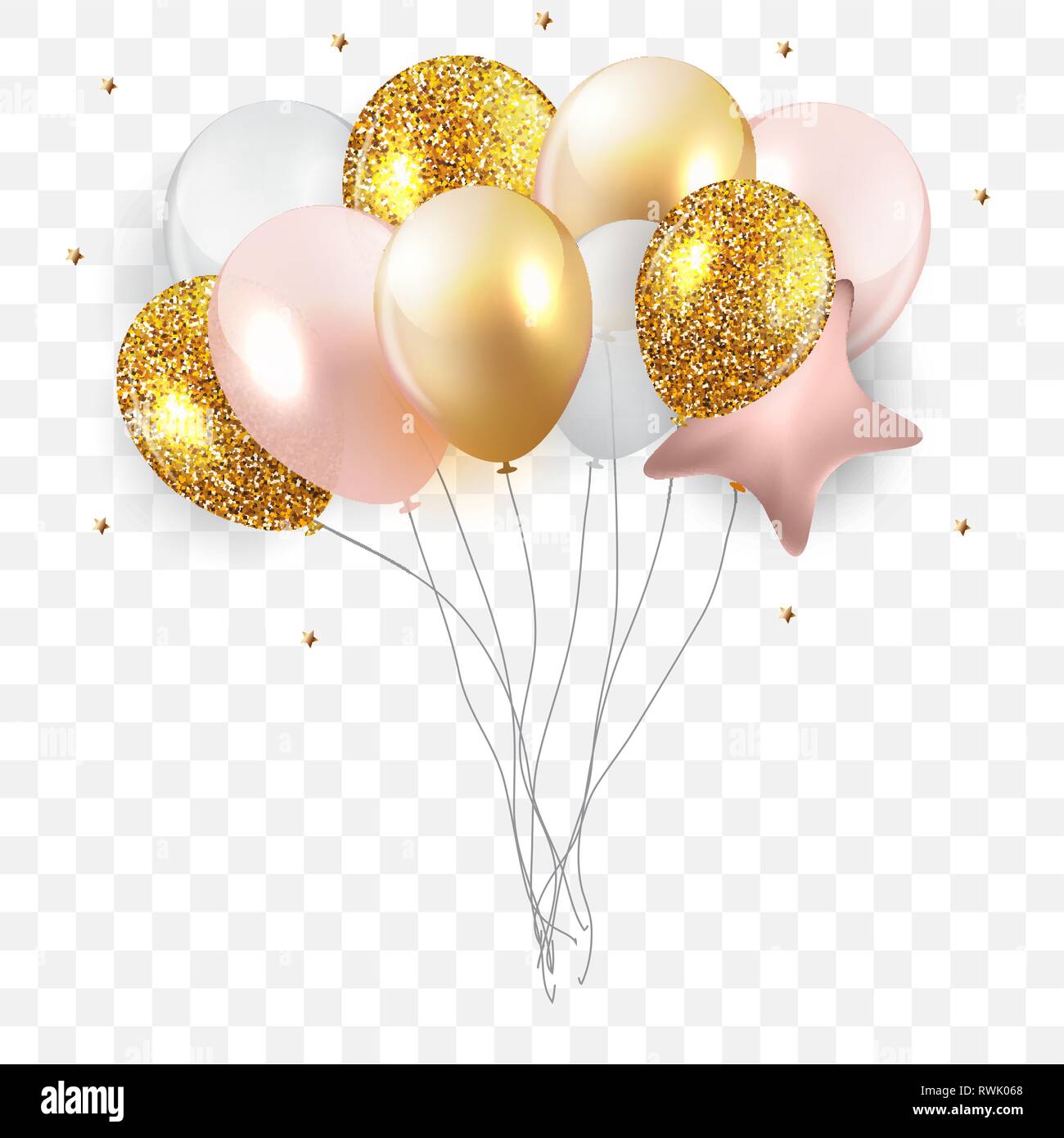 Download Glossy Happy Birthday Concept with Balloons isolated on ...