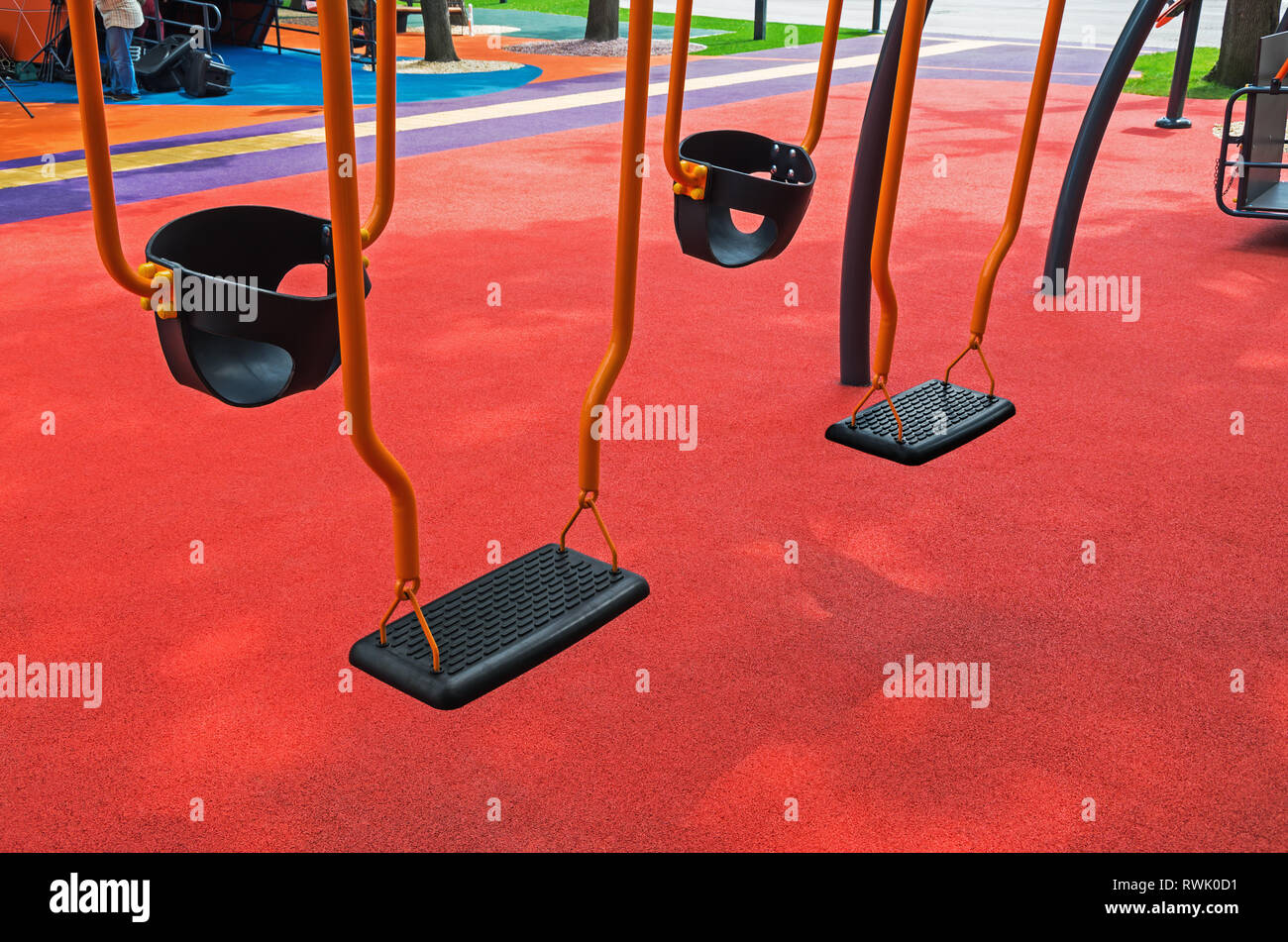 New Swings For Children With Special Needs On Which You Can Swing Parents And Children At The Same Time Stock Photo Alamy New Swings For Children With Special Needs On Which You Can Swing Parents And Children At The Same Time Stock Photo Alamy