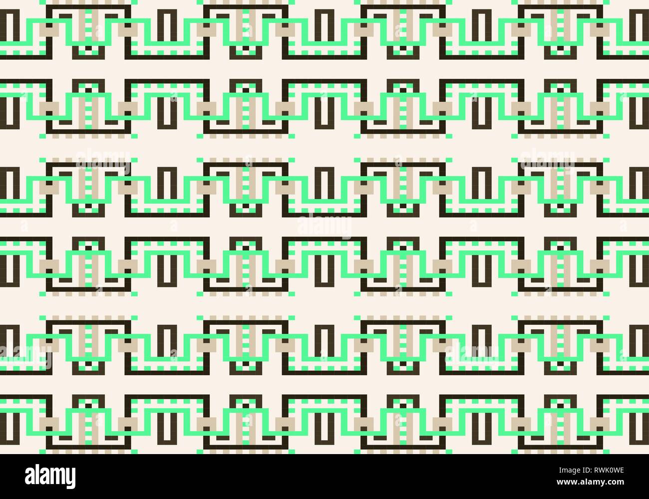 Vector geometric seamless pattern with colorful lines and squares Stock ...